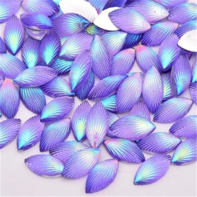 

50pcs 7x15mm Shell Texture Resin Shiny Diamond DIY Hair Accessories Wedding Birthday Party Doceration Home Party Supplies DGU25