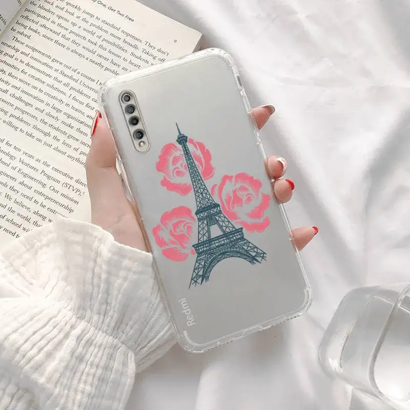 

Eiffel Tower romantic lanscape Phone Case Transparent for xiaomi Redmi note cc K 30 10 20 8 9 8 S E T X PRO
