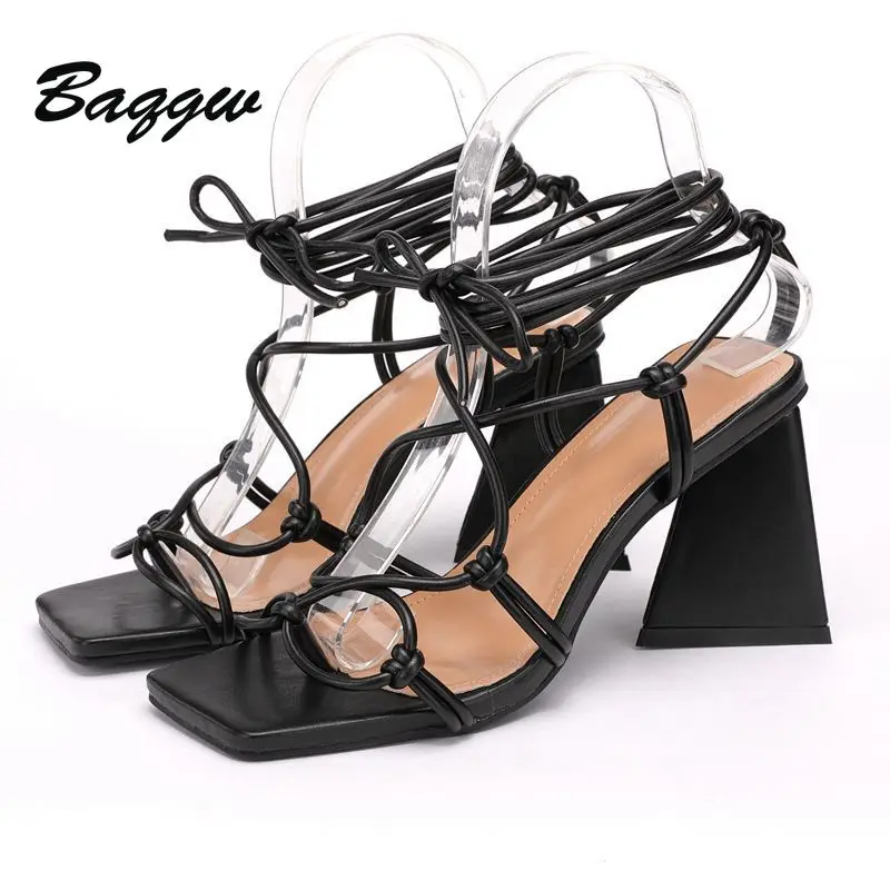

Women High Heel Sandals Cross-Strap Women Summer Fashion Sexy Strange Gladiator Sandals Shoes Narrow Band Party Dress Pumps 2021