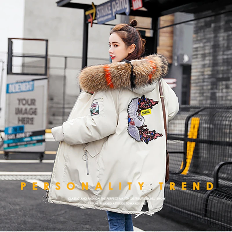 Beige fur collar Зимние пальто для беременных женщин, женская зимняя куртка, пальто, толстая хлопковая теплая куртка, женская верхняя одежда, одежда для беременных - Цвет: Beige fur collar