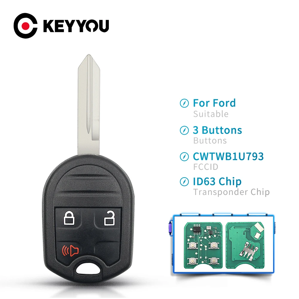 Дистанционный ключ KEYYOU CWTWB1U793 для автомобиля 3 кнопки Ford F150 250 350 2004 2005 2006 2007-2010