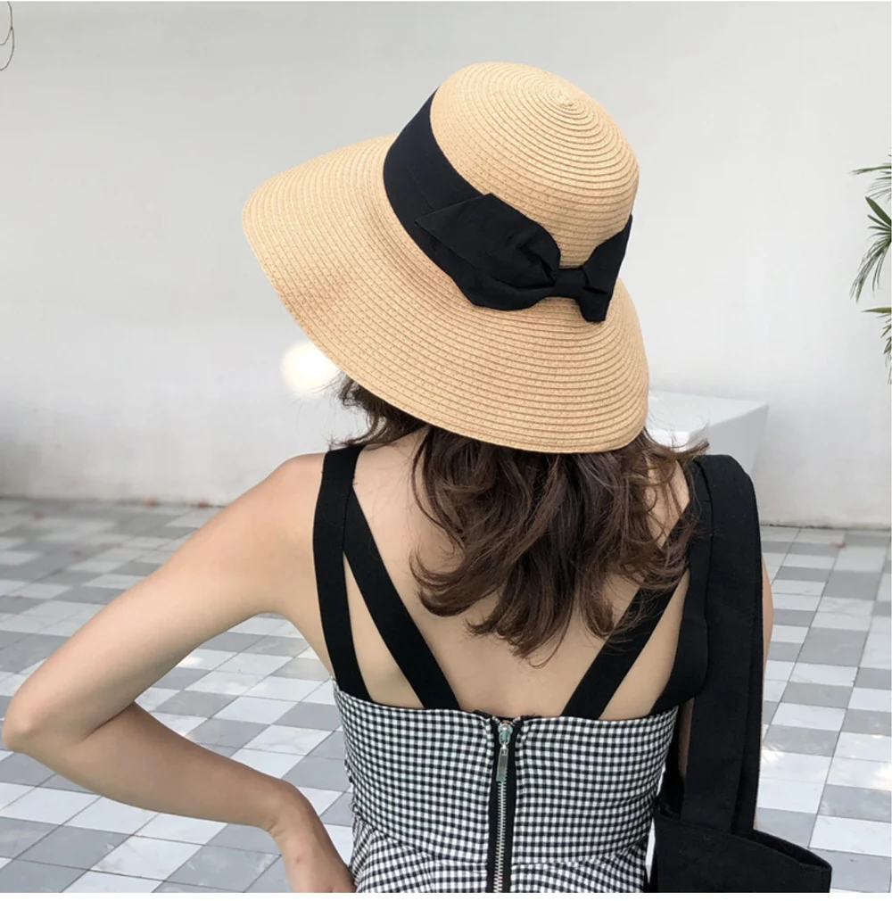 

шапка Wide-brimmed Hat Large Beach Hat Panama Women's Straw Hat UV Protection Foldable Sun Protection Hat Holiday Outdoor Sport