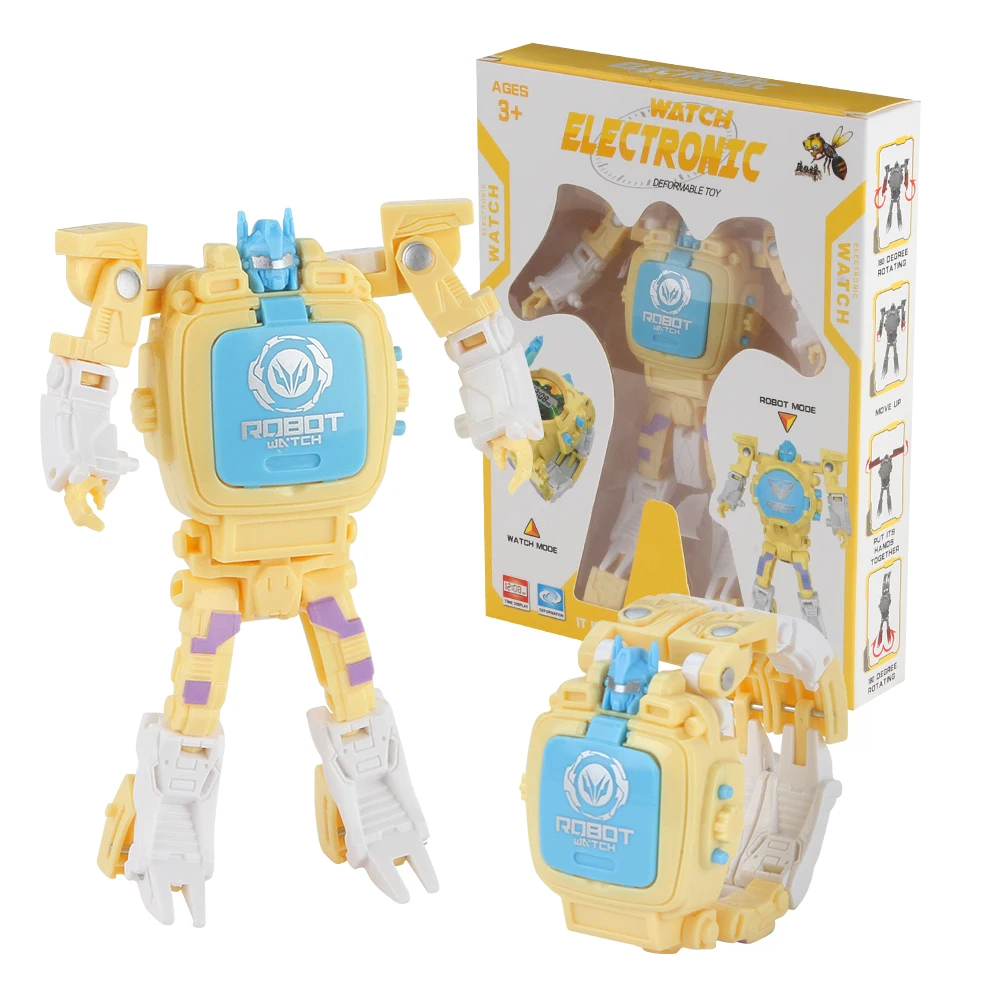 Электронные часы для мальчиков деформационная игрушка робот проекционная