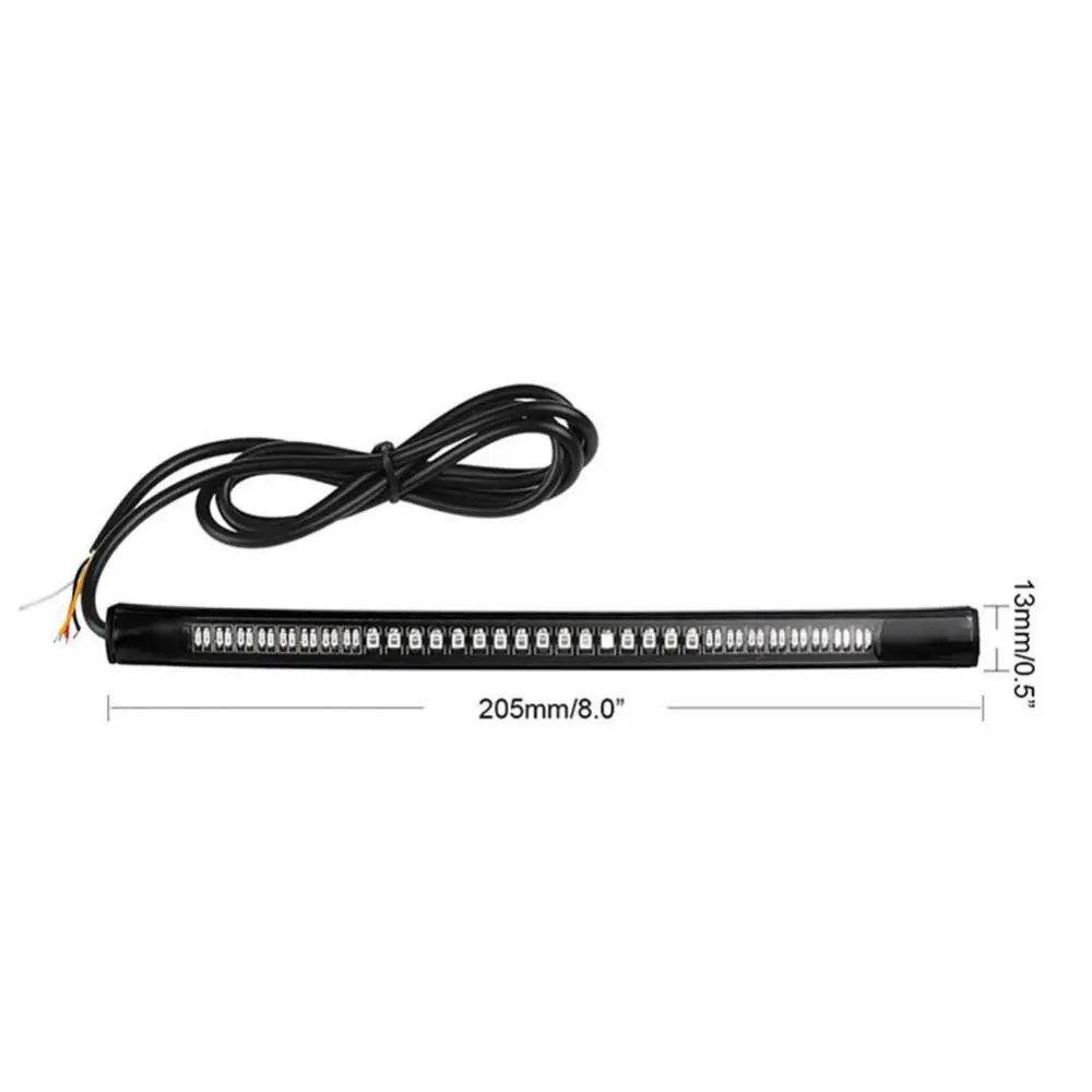 

85% Hot Sales!!! Flexible 48 LED 2835 3014 SMD Motorcycle Light Strip Turn Signal Brake Lamp
