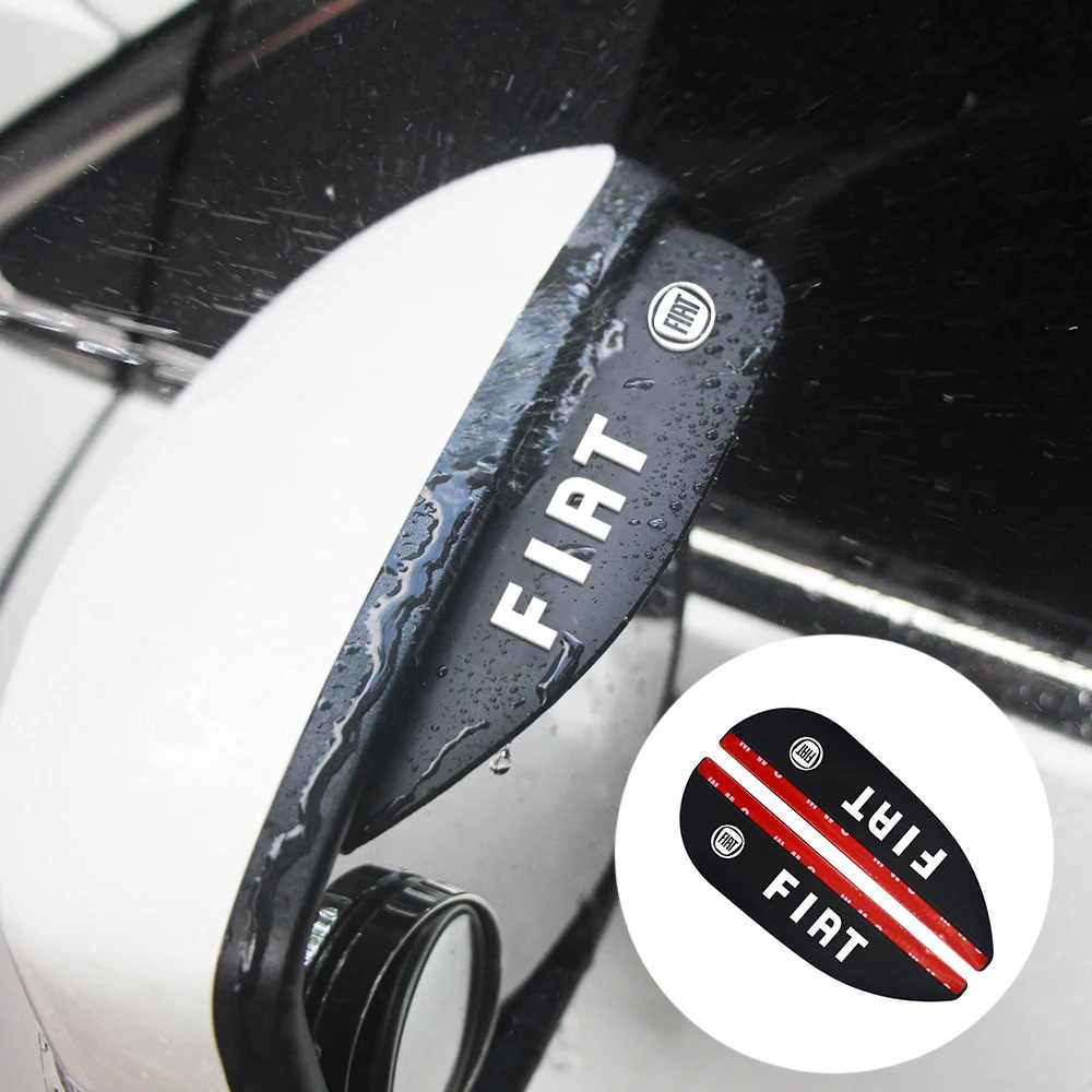 

2PCS Soft Rubber Flexible Car Rearview Mirror Rainproof Eyebrow For FIAT Panda Bravo Punto Linea Croma 500 595 Ducato Styling