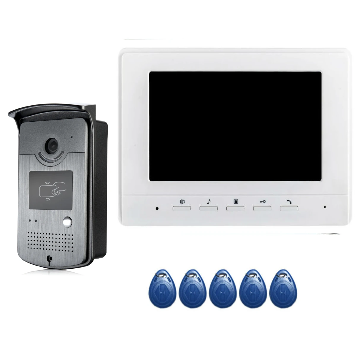 Video Door Intercom 7''Inch Wired Video Door Phone Visual Video Intercom System Doorbell Monitor Camera Kit For Home Security