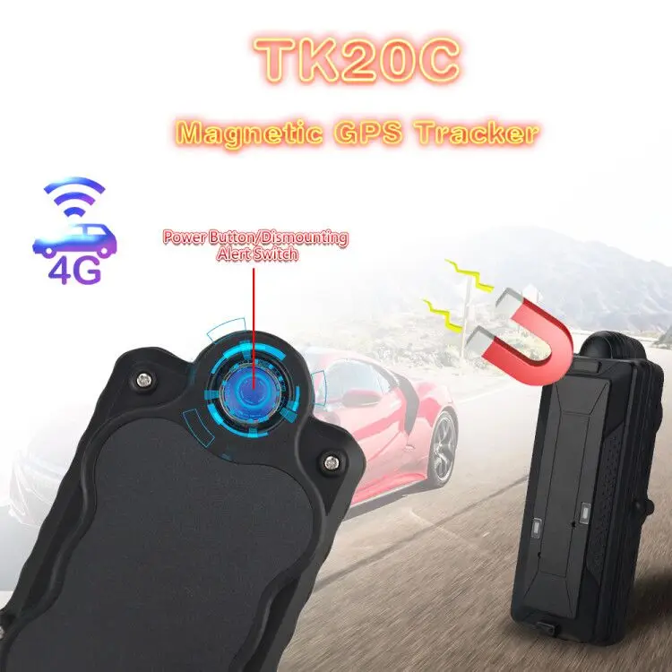 4G Автомобильный gps трекер магнит водонепроницаемый TK20C 20000 мАч отслеживание в