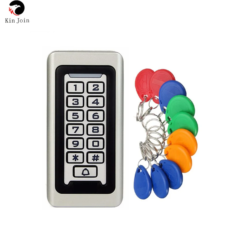 

Standalone Access Controller With 10pcs EM Keychains RFID Access Control Keypad Digital Panel Card Reader For Door Lock System