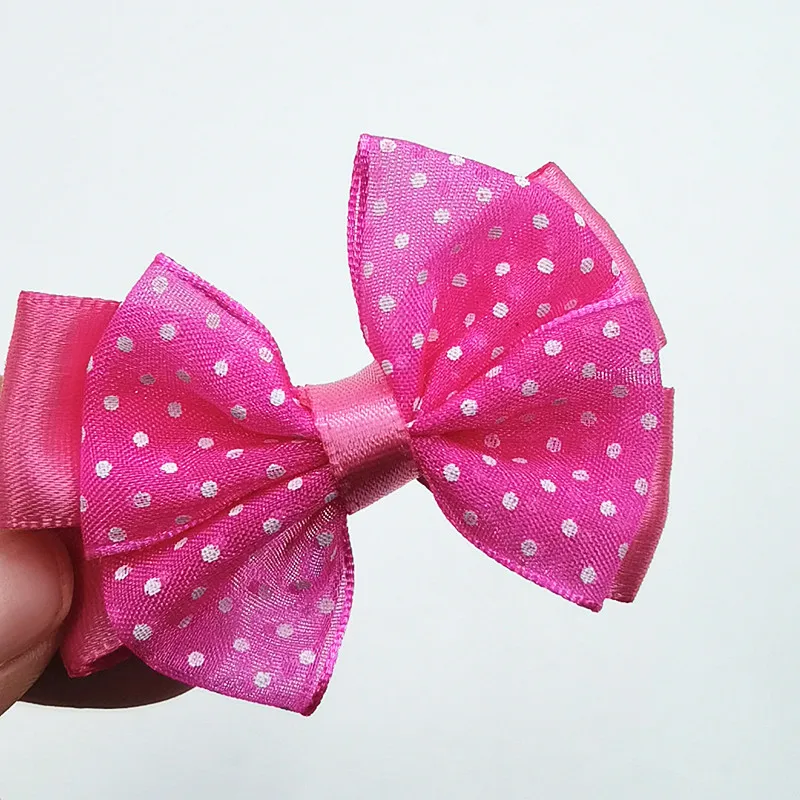 30 шт./лот ручная работа сатиновая прозрачная двойная лента галстук бабочка