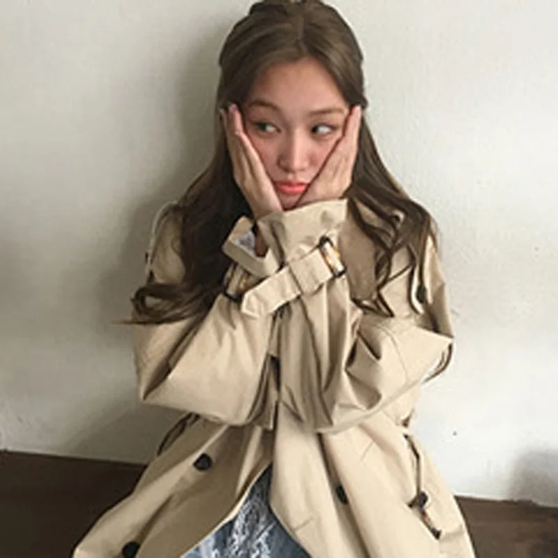 

BGTEEVER Autumn Winter Ladies Solid Double Breasted Trench Coats Women Long Loose Female Casual Windbreaker Outerwear 2019 New