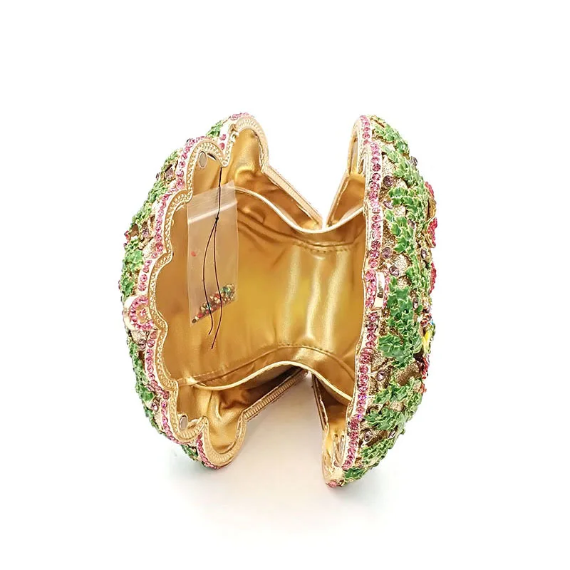 Women evening party animal monkey diamonds clutches tress shape luxury clutch bridal wedding jungle flower crystal purses | Багаж и сумки