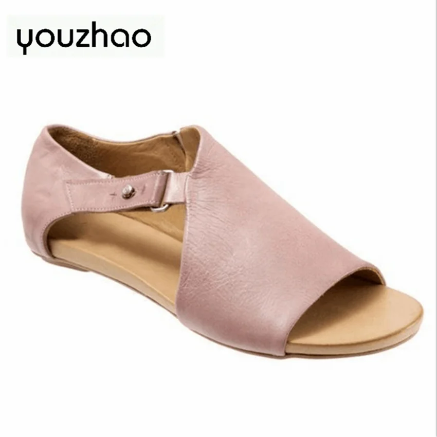 Женская обувь Популярные сандалии на плоской подошве с пряжкой в европейском и