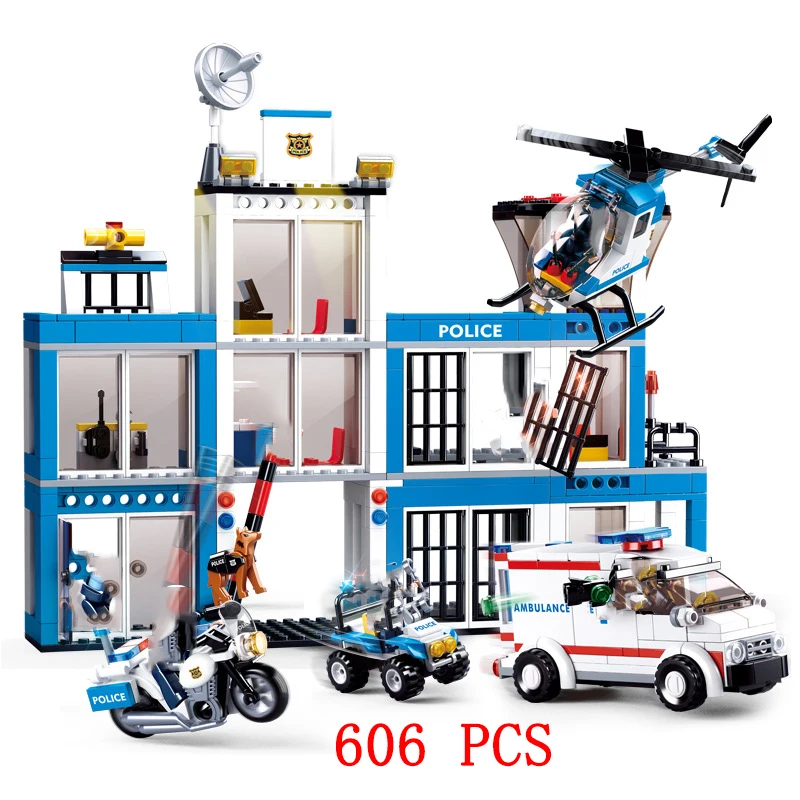 Совместимая с патрулем модель полицейского участка автобуса строительные блоки