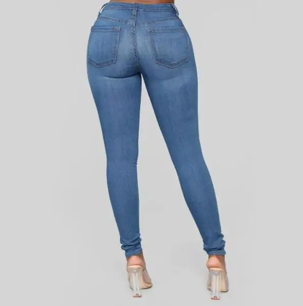 

2020 Slim Jeans for Women Skinny High Waist Jeans Woman Blue Denim Pencil Pants Stretch Waist Women Jeans Pants Calca Feminina