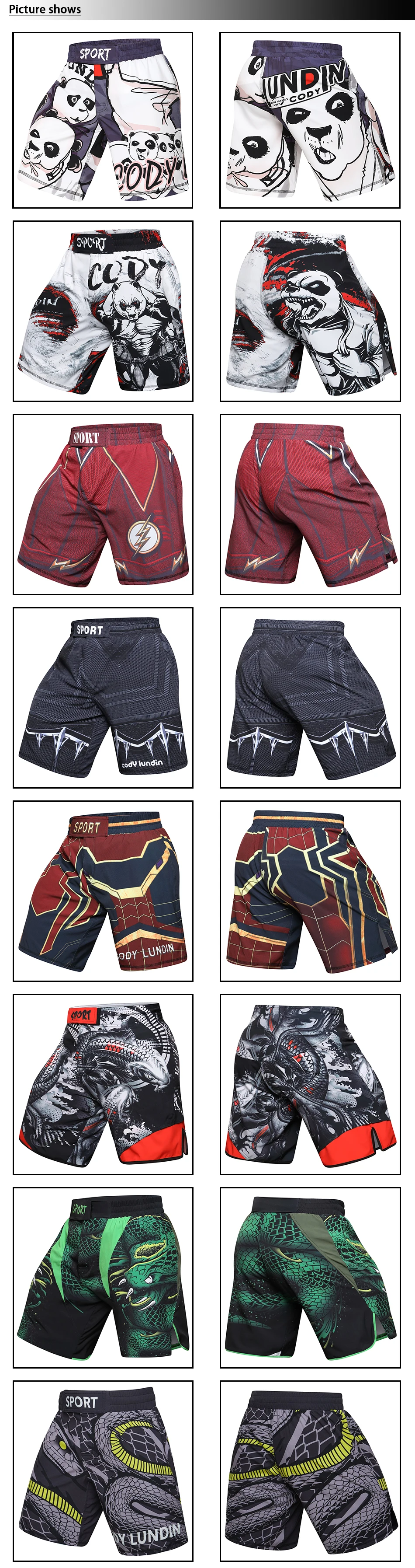 Новинка UFC BJJ MMA Fit Мужские шорты с принтом MMA 3D Fight Grappling Короткие полиэстер Kick гель Муай Тай шорты codylundin