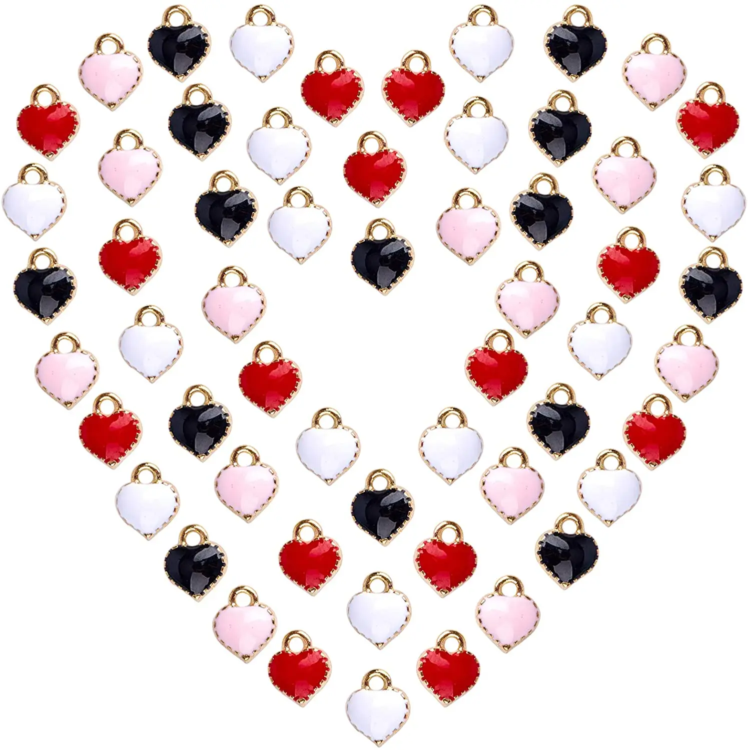 

1 box of 120 gold-plated enamel pendants alloy pendants bulk earrings bracelets necklaces jewelry making supplies