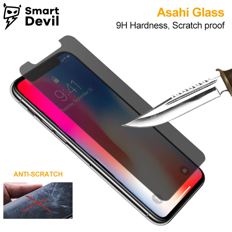 Антибликовое закаленное стекло SmartDevil для iPhone 6 6s 7 8 p X XS MAX XR 11 12 Pro Max SE2 защитная