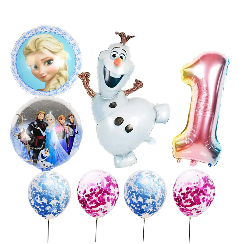 

9pcs New Elsa Olaf Disney Frozen Princess Foil Balloons 32inch Number Baby Shower Girl Birthday Party Decorations Kids Air Toys