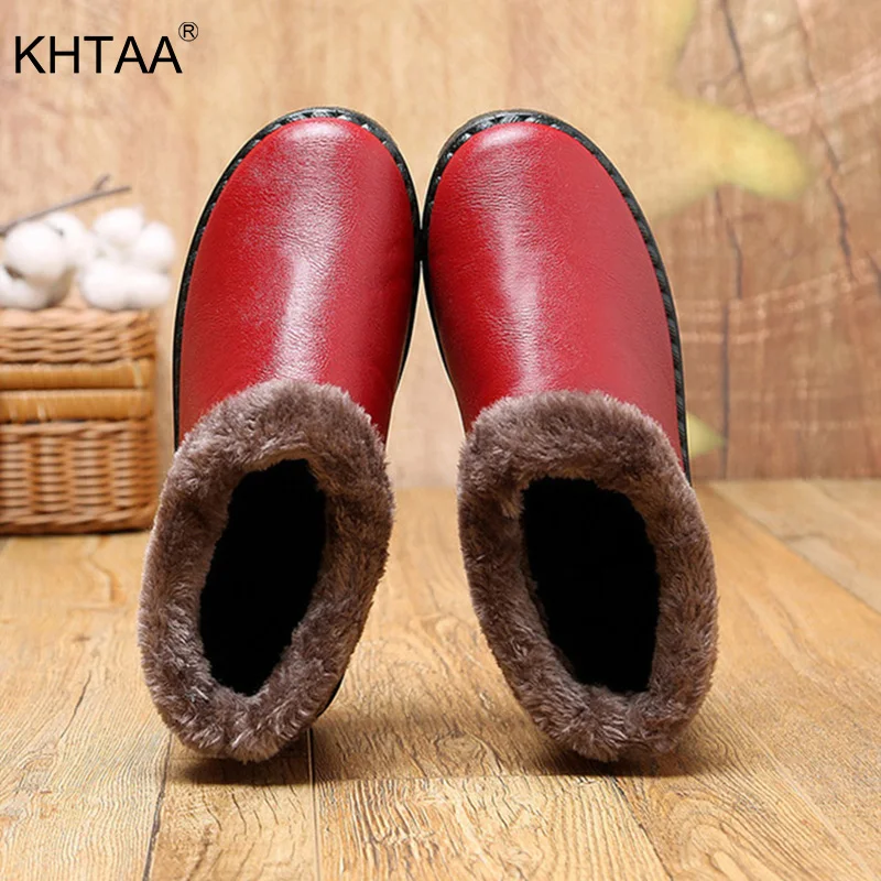 Женские теплые зимние ботинки Зимние водонепроницаемые ботильоны удобные