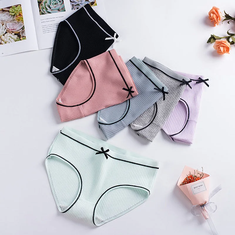 10PCS Women Panties Underwear Cotton Panties for Women Mid-Rise Solid Briefs Plus Size Lingerie Breathable Women's Underpants