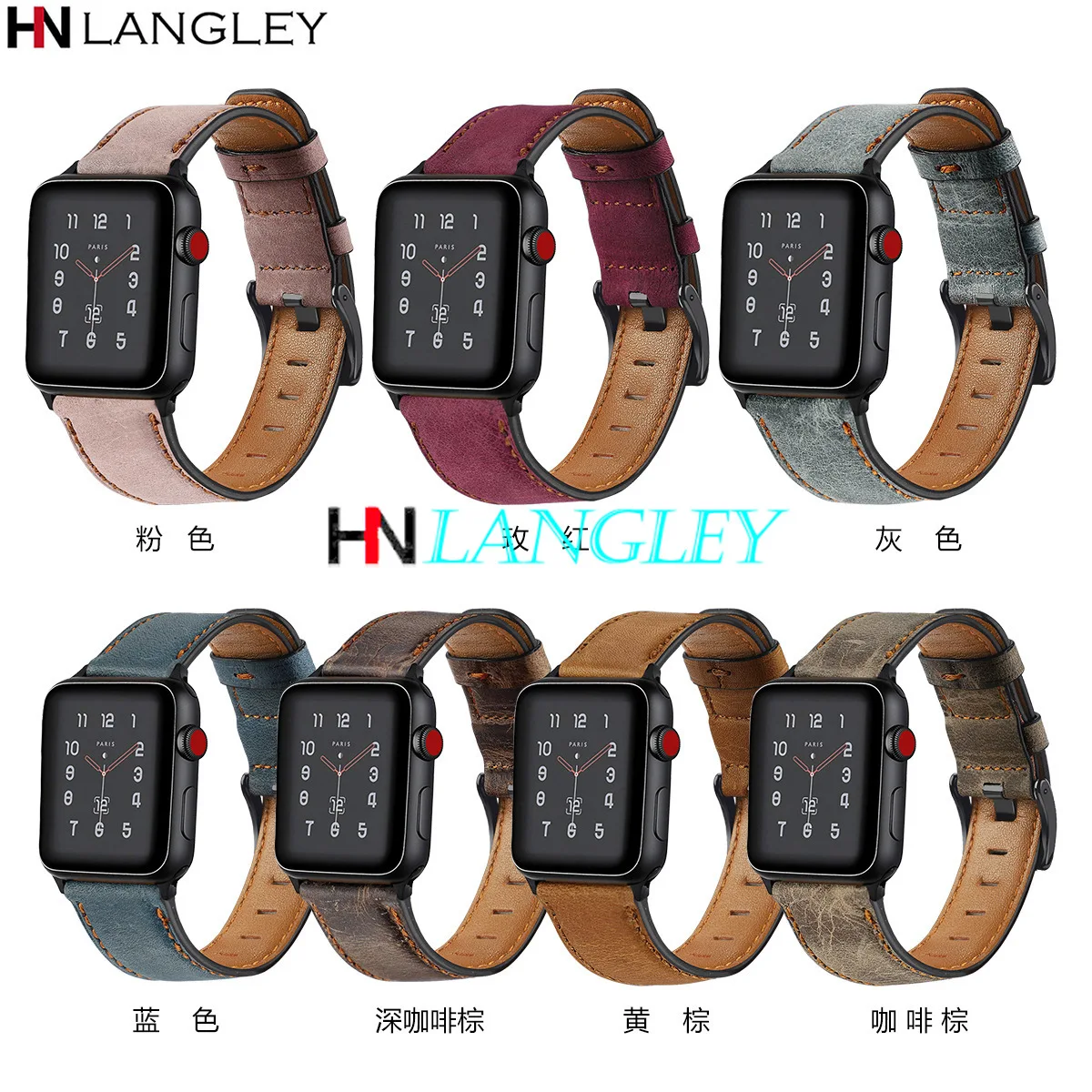 Ремешок кожаный для Apple Watch 42 мм 44 38 40 браслет из натуральной кожи Iwatch Series 5 4 3 2