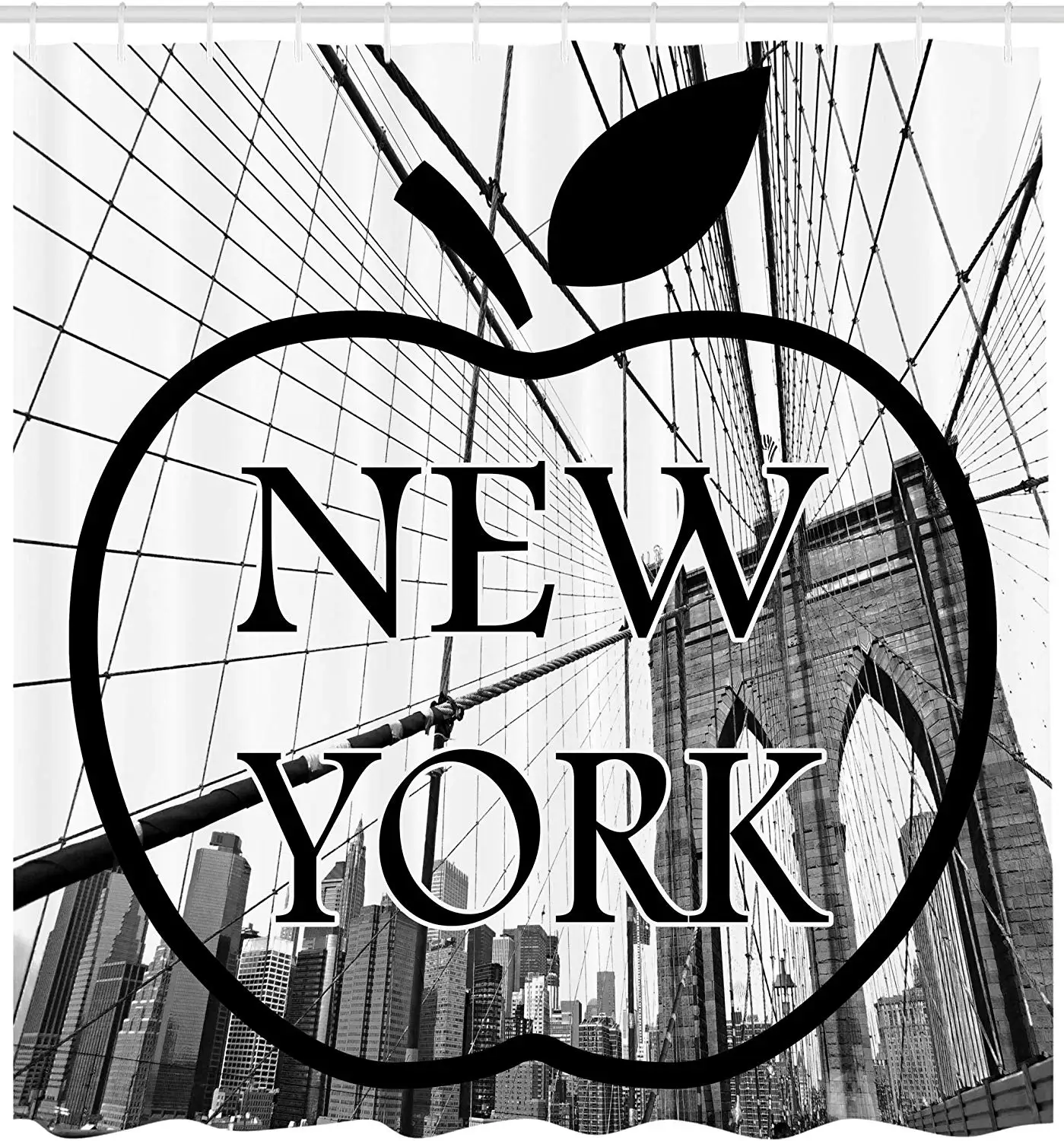 Americana занавеска для душа квартиры домашний декор городской пейзаж NYC большое