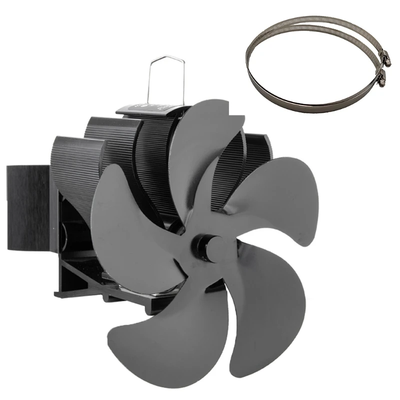 

Domestic Heat Powered Wood Stove Fan Small Black Bronze Gold Silver 5 Blades