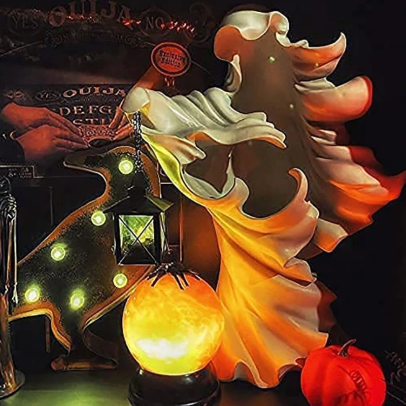 

Новинка 2022, Хэллоуин, чёрный мессенджер с фонариком из смолы, страшная лампа призрака