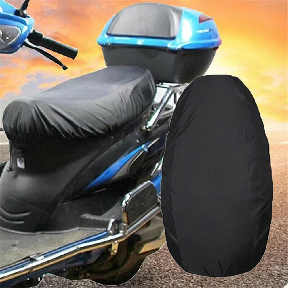 Motorcycle Rain Seat Cover Universal Flexible Waterproof Saddle Black 210D Dust UV Sun Sown Protect Accessories |