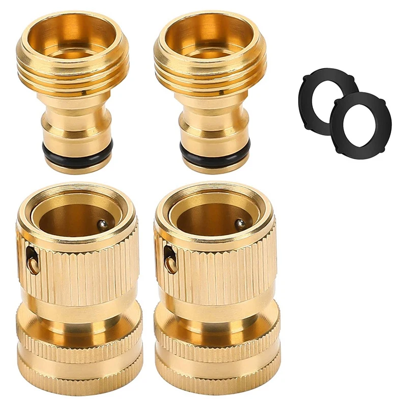 

HOT SALE Garden Hose Quick Connect: Hose Fittings Quick Release Hose Connector, Water Hose Connectors 3/4 Inch Male 2 Sets