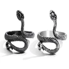 EN Ретро панк змея кольцо для мужчин и женщин преувеличенный античный ситер Цвет Мода личность стереоскопическое открытие регулируемые кольца