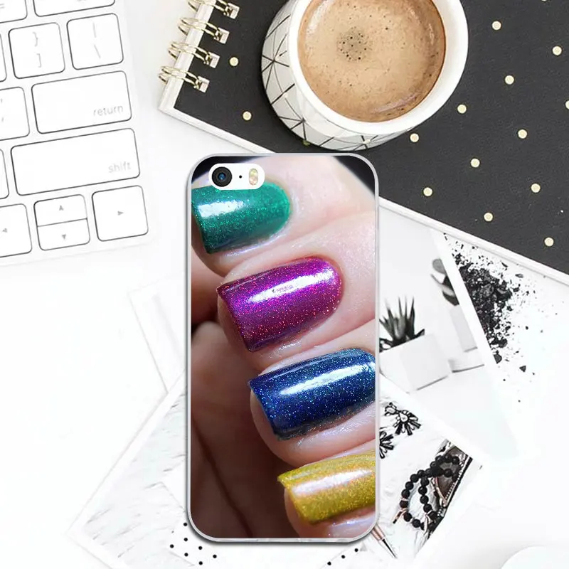 Лак для ногтей эмаль цветной чехол телефона из мягкого силикона ТПУ с рисунком
