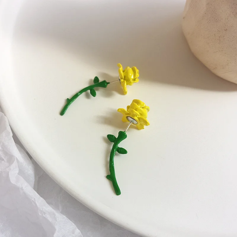 Серьги гвоздики женские трехмерные в виде цветка розы|Серьги-гвоздики| |