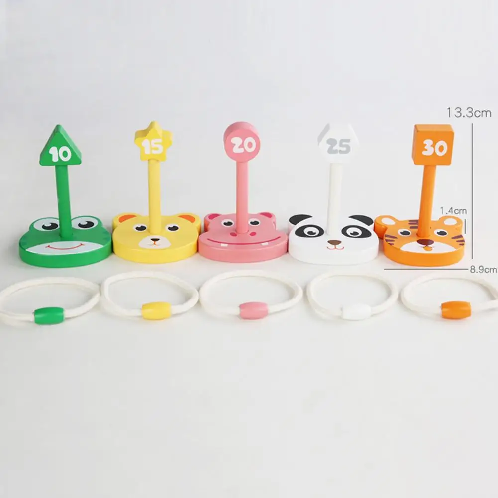 

Cartoon Animal Throwing Ring Wooden Animal Ferrule Game Animals Ring Toss Game Kids/Children Toys Develo Motor Skills