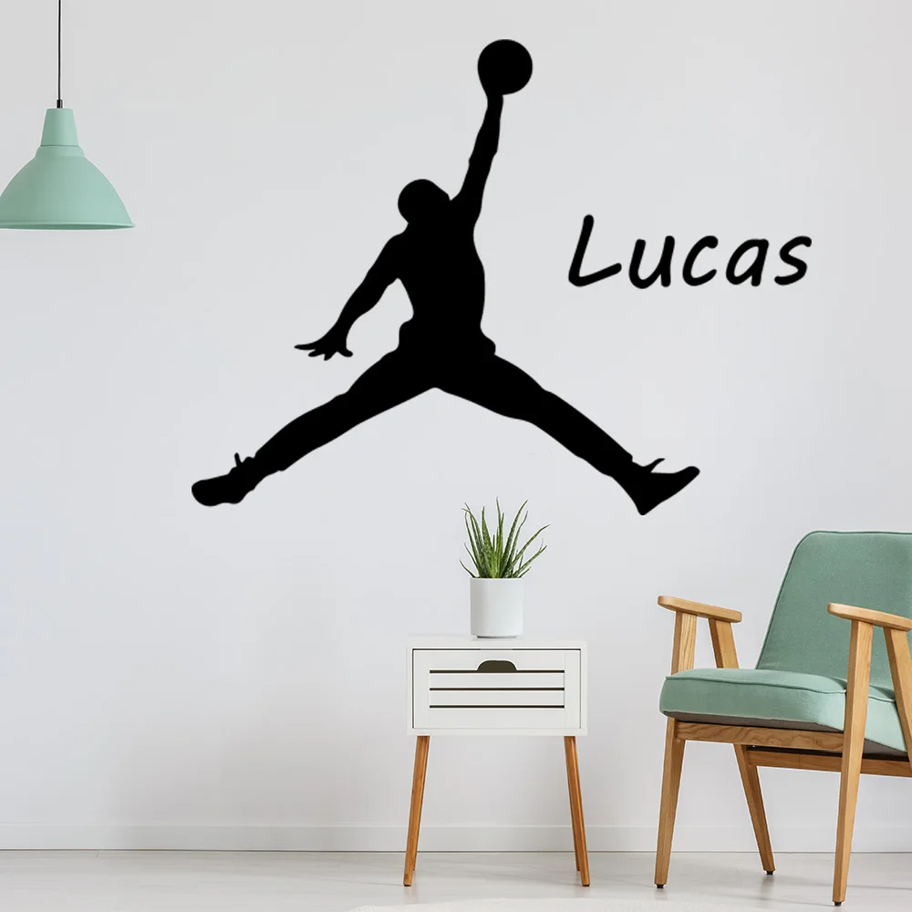 Personalized Custom Name Sports Wall Sticker Football Basketball Hockey Player Home Decor For Living Room Art Decal Wallsticker