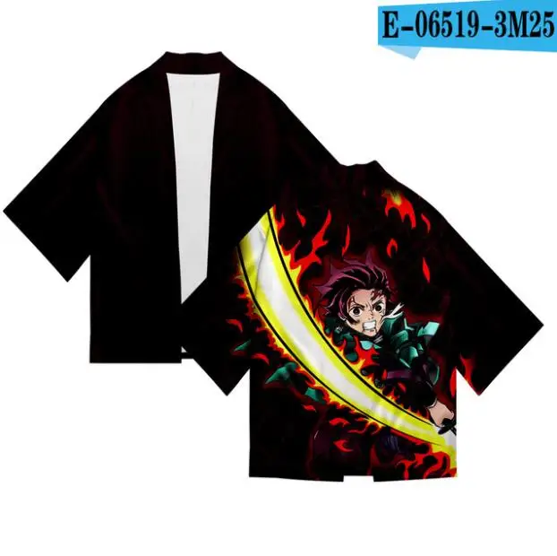 Аниме демон Slayer Kimetsu No Yaiba печать кимоно кардиган рубашка мужские костюмы косплей юката Haori Традиционная японская одежда
