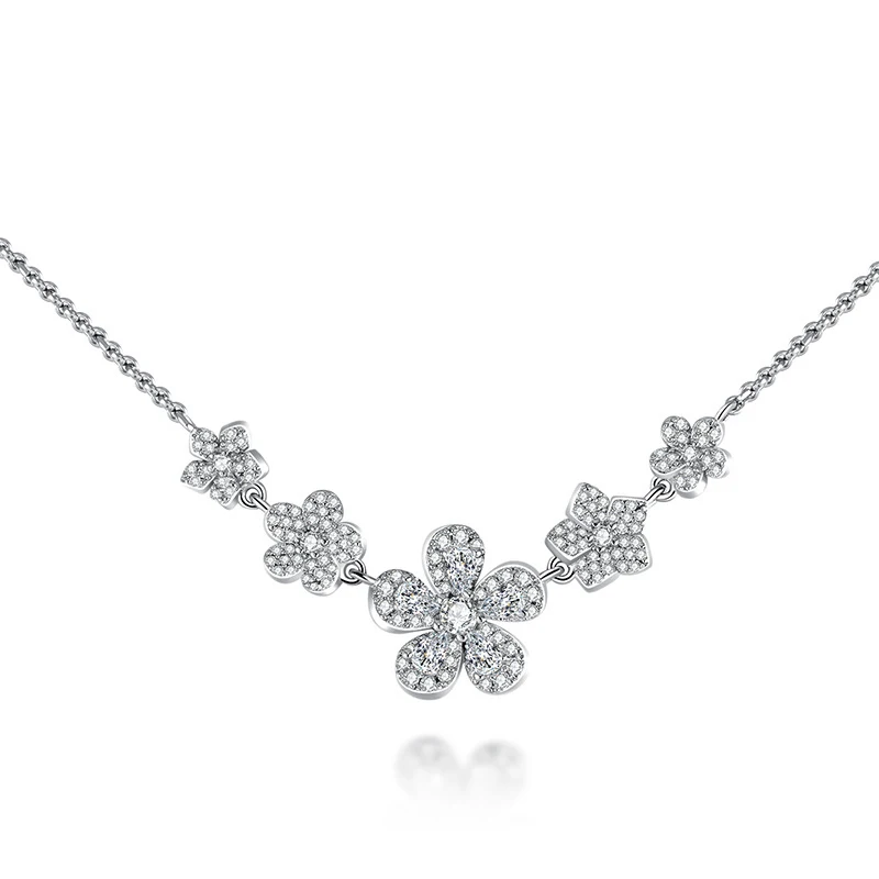 

【MeibaPJ】 Fashion Luxury Brand S925 Sterling Silver Crabapple Blooming Necklace Fine Jewelry for Women