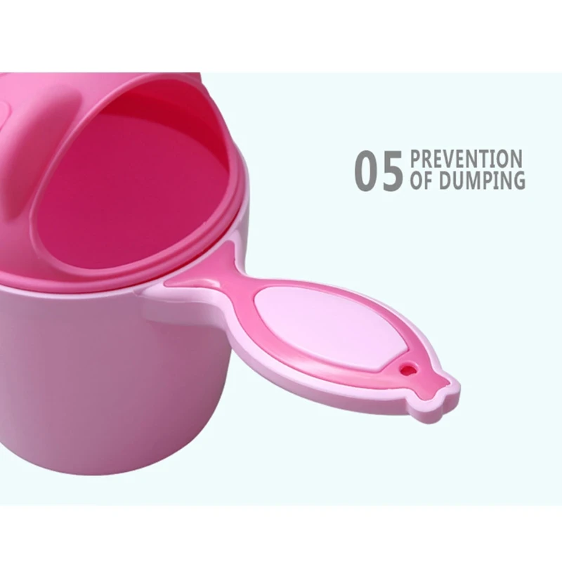 Limpiador de cascada con dibujos animados para ba&ntilde;o de beb&eacute;, copa de pl&aacute;stico para lavado de ducha y champ&uacute; para ni&ntilde;os, 85DE-3