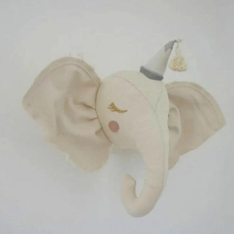 Hat Elephant Креативная Скандинавская настенная подвесная Единорог слон голова животного Евро Стиль плюшевая игрушка кукла для детской комнаты украшение детский подарок - Цвет: Hat Elephant