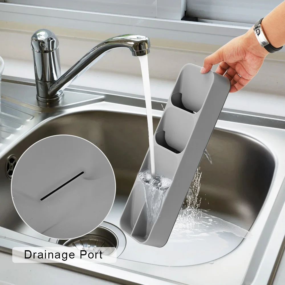 Cutlery Storage Box Tray Knife Holder Tableware Organizer Spoon Fork Drawer Plastic Container Block |