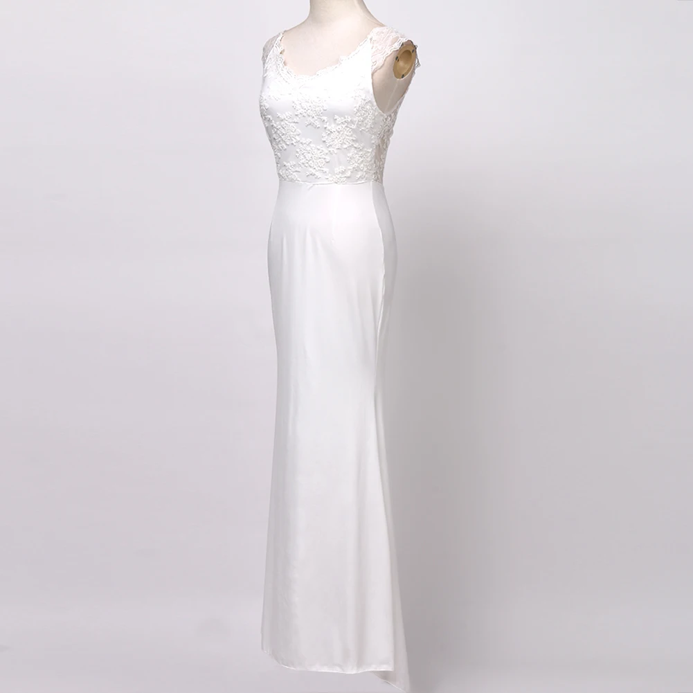 white Dress Floor Length A line Sexy Boat Neck Appliques Cap Sleeved Long Prom Party Gowns Custom Robe | Женская одежда