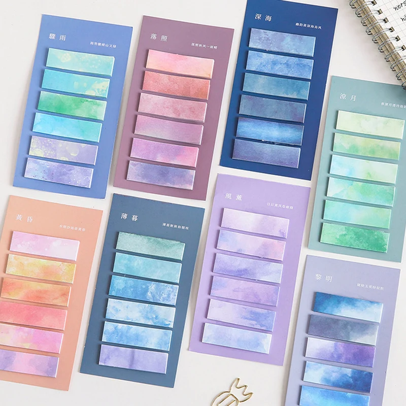 120 листов Стикеры для записей с индексом градиента | Канцтовары офиса и дома