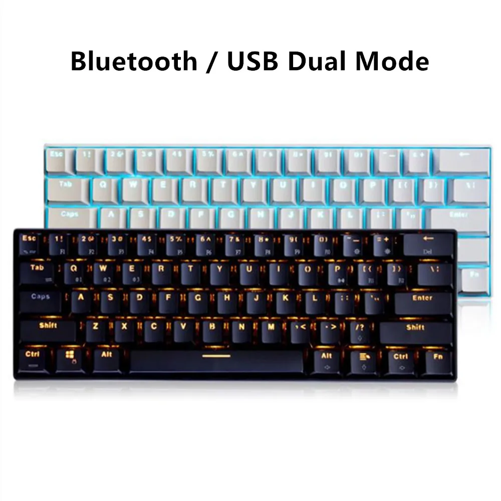 RK61 RGB мини Механическая игровая клавиатура Bluetooth USB клавиатура с подсветкой вишневая ось для окна MAC ноутбука для планшета и смартфона