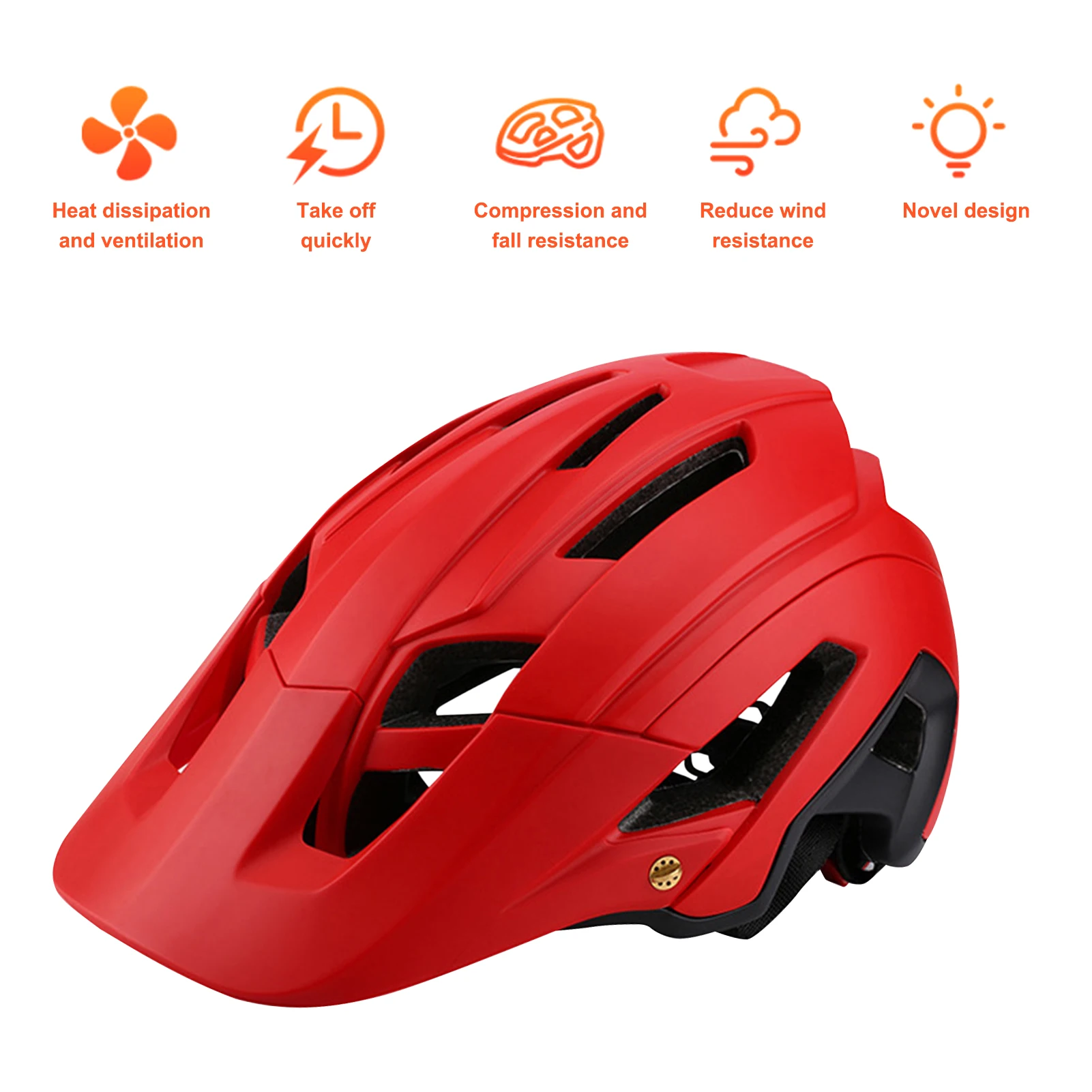 

Outdoor Bicycle Helmet Head Protector Male Wide Brim Removable Sun Protection Cycling Safety Helmet One-piece for Moutain Bike