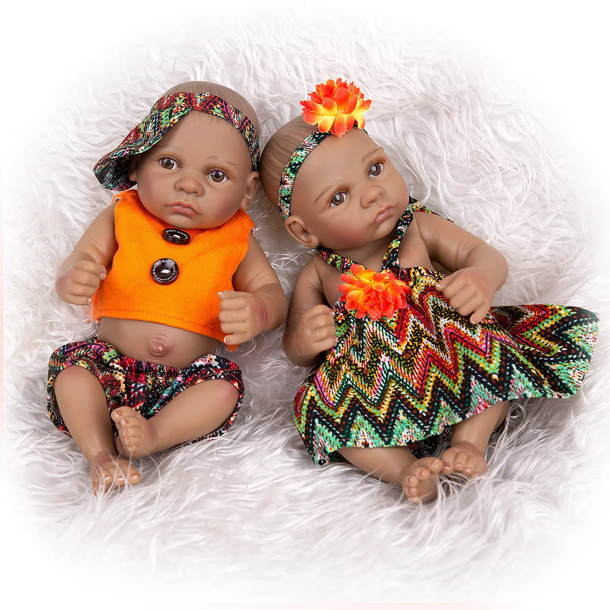 

11 Inch Full Silicone Rebirth Doll Skin-Friendly Fashion Doll Children Birthday Gift Toy Doll