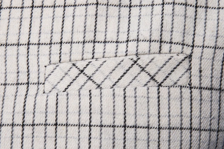 New Men's Single-breasted Plaid Vest with Suit Collar