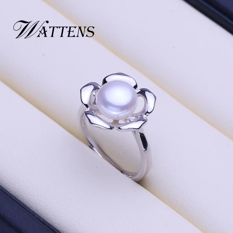 Кольцо женское из серебра 925 пробы с искусственным жемчугом | Украшения и