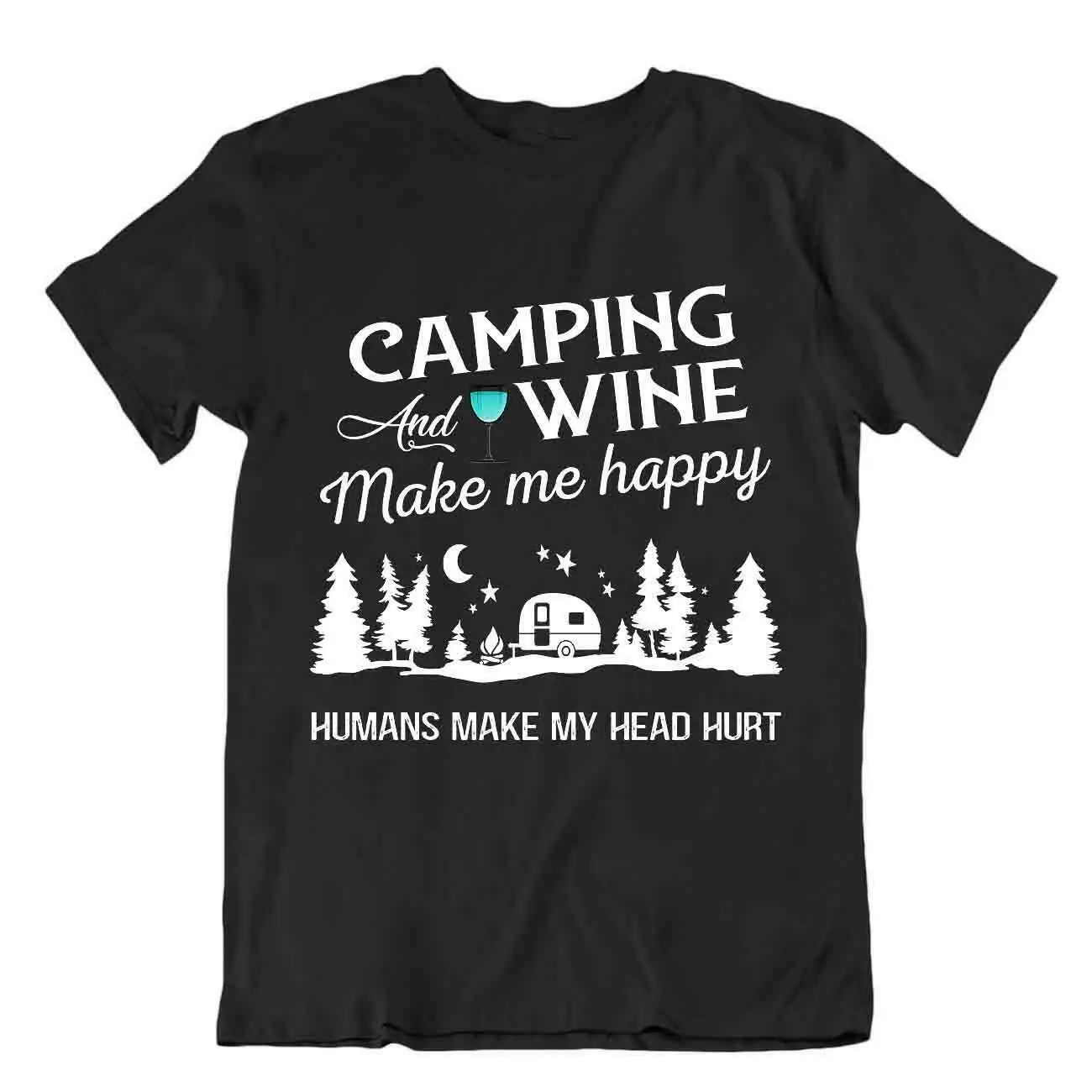 

Camping Outside Trip T-Shirt Tee Cool Vintage Gift Cute Funny Outdoor Fresh Wine