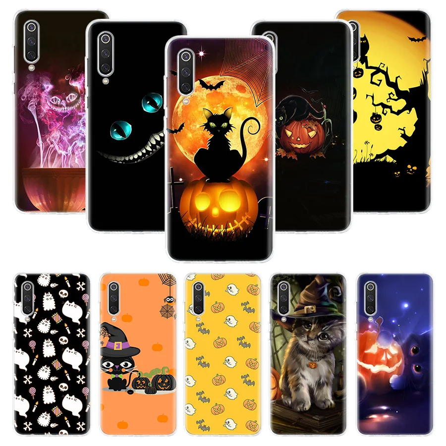 Прохладный Хэллоуин Cat Чехол для Xiaomi Redmi Примечание Размеры 9 и 10 9S 8 7 6 лет 8A 7A 6A S2 K30