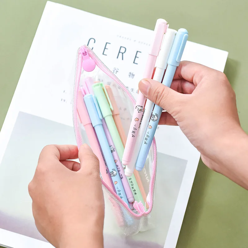 Пенал прозрачный С КАКТУСОМ школьный чехол для карандашей и ручек